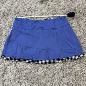 Bolle tennis/pickleball skort. Adorable cornflower blue w/ harlequin trim.